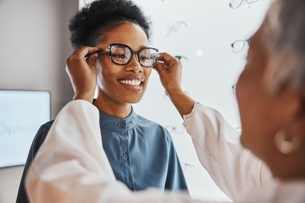 Woman with glasses